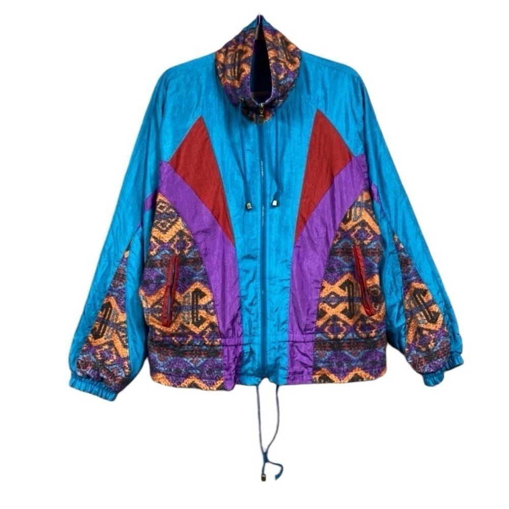 Vintage Westside Connection Jacket Retro Color Block Nylon Sz L Multicolor